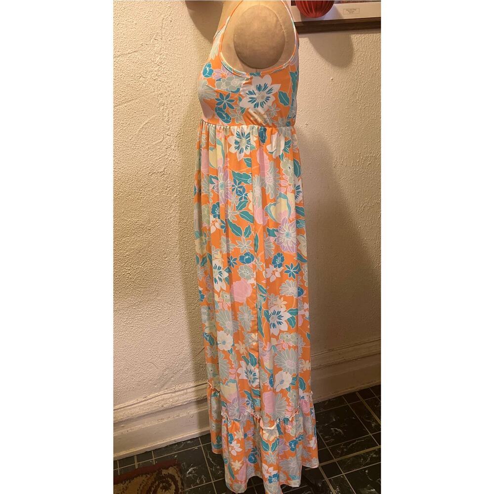 Velvet Torch Los Angeles Floral Print Tiered Midi Slip Dress Size XS - Picture 7 of 13